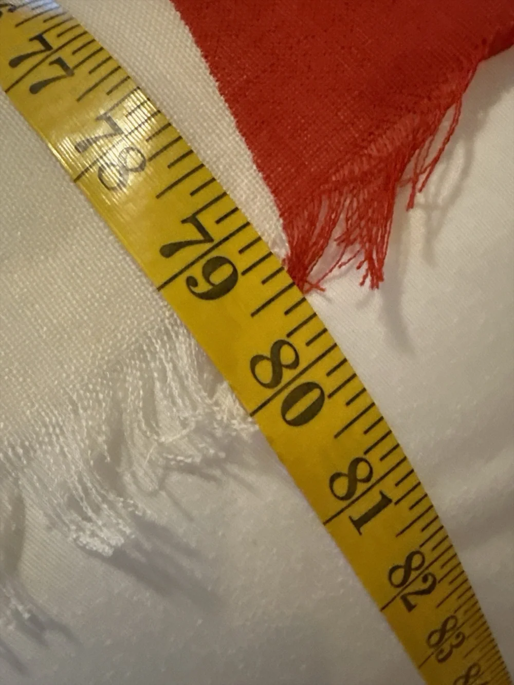Kate Spade New York Tricolor Colorblock Scarf Wrap Red Black Cream Fringe